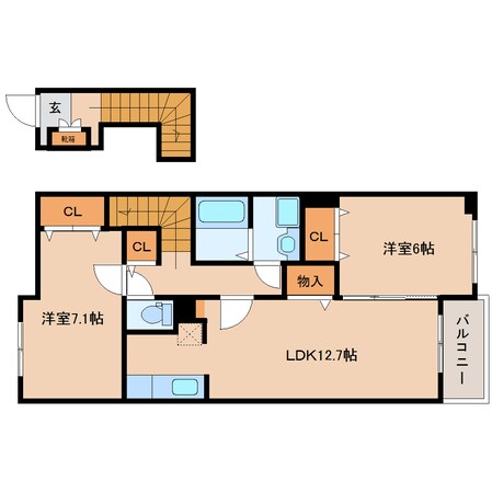 志都美駅 徒歩15分 2階の物件間取画像